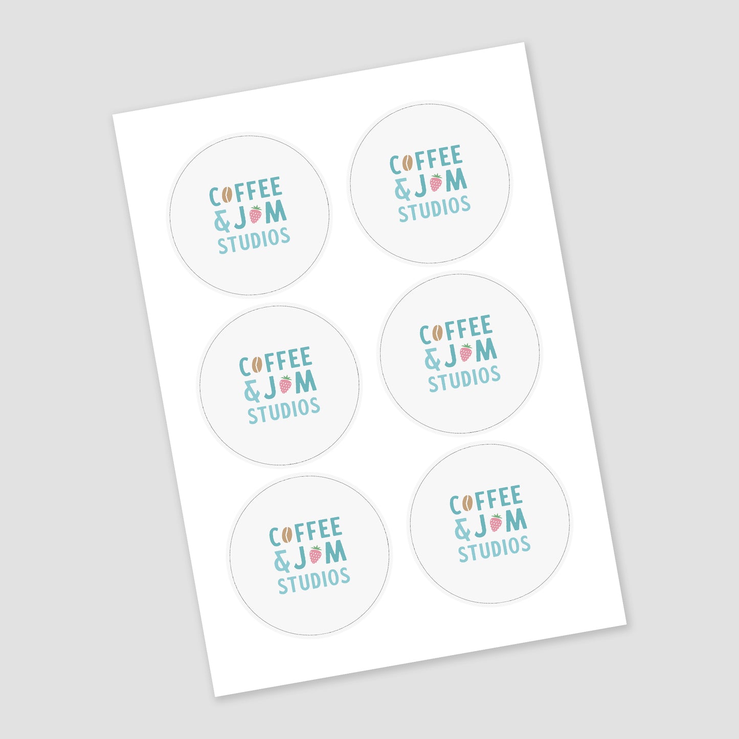 📄 A4 Sheet of Round 70 mm Matte / Glossy / Glossy Splashproof Custom Stickers - Business Stationery