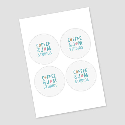 📄 A4 Sheet of Round 90 mm Matte / Glossy / Glossy Splashproof Custom Stickers - Business Stationery