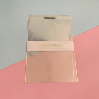 🌱 A5 Biodegradable & Compostable Cello Bags – Self‑Seal Packs of 10, 25, 50 or 100