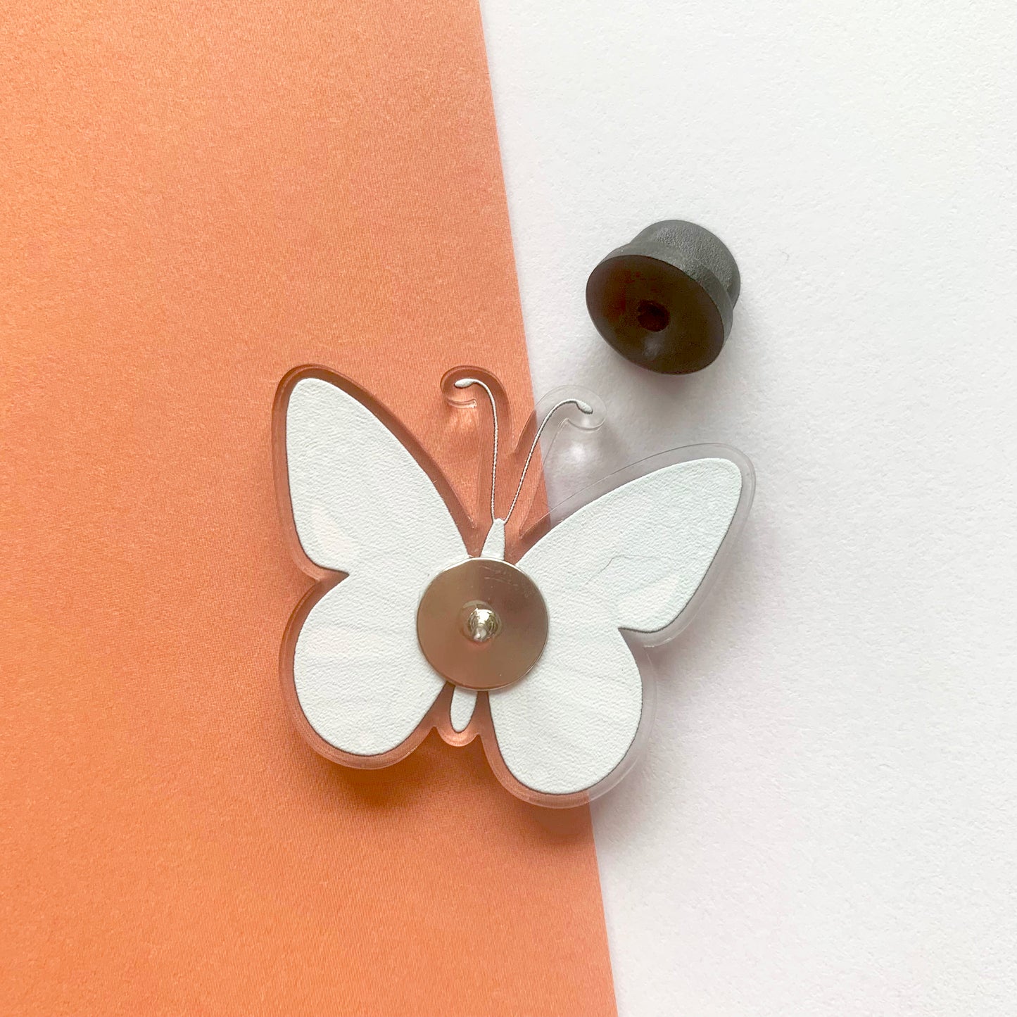 🦋 Gothic Purple Butterfly – Recycled Acrylic Pin Badge