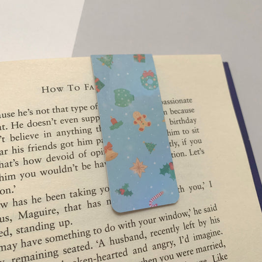 ❄️ Blue Christmas - Mini Recycled Magnetic Bookmark