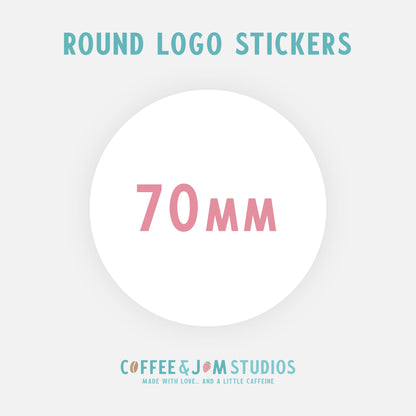 📄 A4 Sheet of Round 70 mm Matte / Glossy / Glossy Splashproof Custom Stickers - Business Stationery