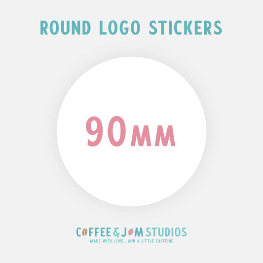 📄 A4 Sheet of Round 90 mm Matte / Glossy / Glossy Splashproof Custom Stickers - Business Stationery
