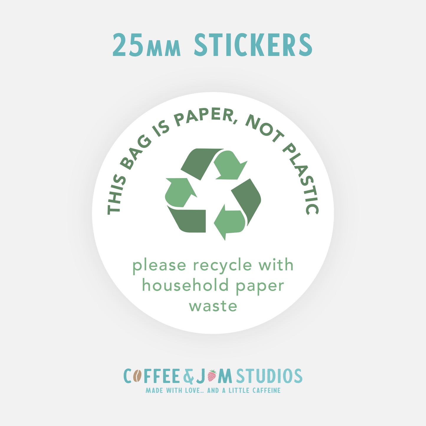 ♻️ A4 Sheet of 54 ø 25 mm Recyclable Bag - Matte/Glossy Splashproof Stickers – Business Packaging