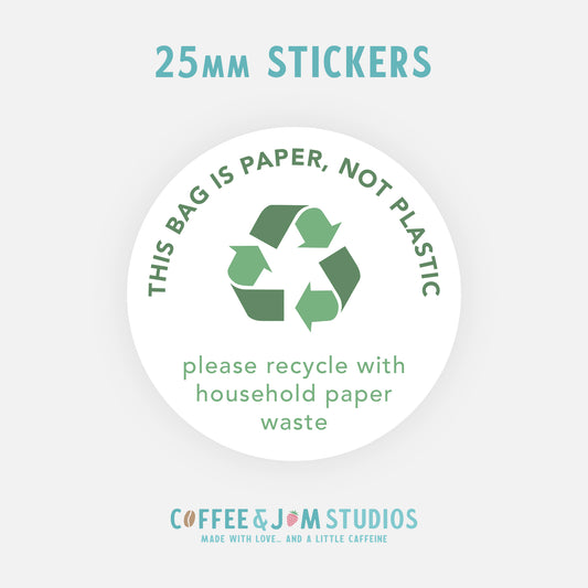 ♻️ A4 Sheet of 54 ø 25 mm Recyclable Bag - Matte/Glossy Splashproof Stickers – Business Packaging