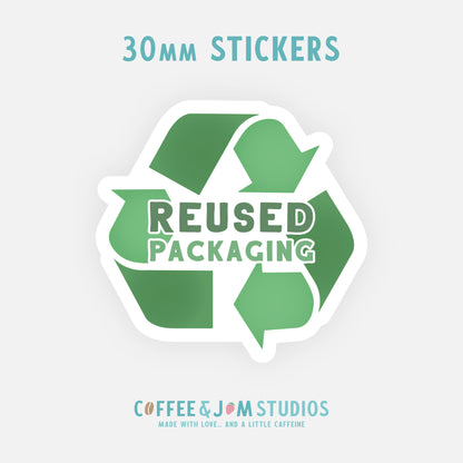 ♻️ A4 Sheet of 35 ø 30 mm Reused Packaging - Matte/Glossy Splashproof Stickers – Business Packaging