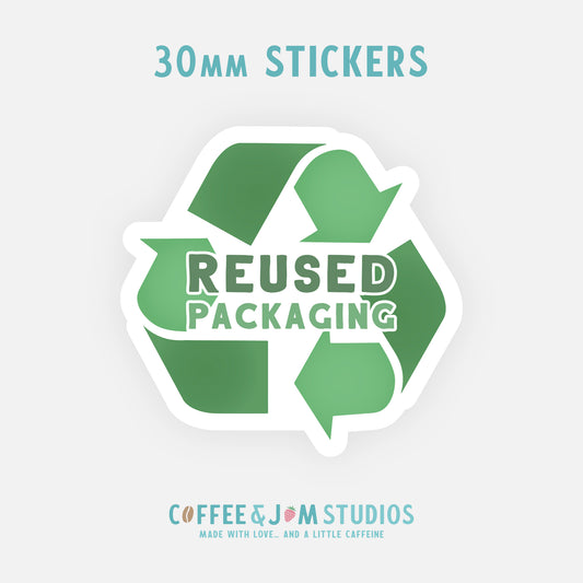 ♻️ A4 Sheet of 35 ø 30 mm Reused Packaging - Matte/Glossy Splashproof Stickers – Business Packaging