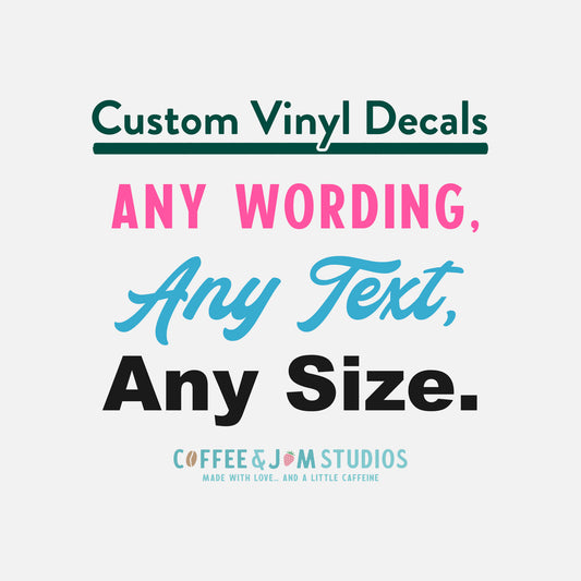 🖊️ Custom Text Vinyl Decal – Choose Your Own Font, Colour, and Size | Ideal for Boxes, Bottles, Windows & More | Physical Product