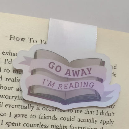 📚 Go Away, I’m Reading – Recycled Magnetic Bookmark